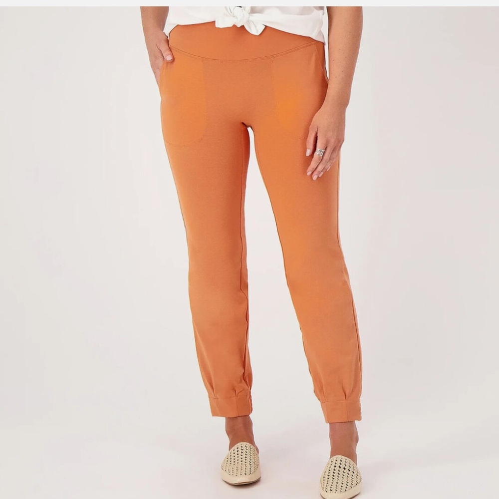 Women with Control Cotton Jersey SMOOTH & SLEEK Pant-Sunset-Medium-NWT-A516276